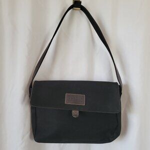 Lauren Ralph Lauren Bag Black Canvas Designer Shoulder Single Strap Brown Classi